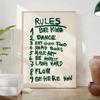 Modern Aesthetic Retro Rules Dark Green Quotes Dorm Room Wall Art Canvas Painting Posters For Living Room Home Decor