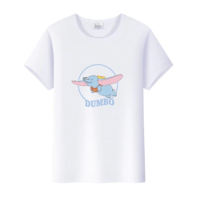 Kawaii Cartoon Dumbo Tops Oversized T-shirts Blouses Tees Summer Short Sleeve Tshirt 90S Loose Clothing Unisex