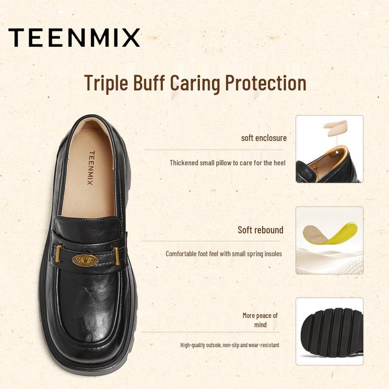 Tianmeiyi Chunky Heel Loafer Shoes