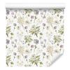 Wild Flowers Wallpaper White, Light Gray, Beige, and Cream 50x1000