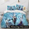 Anime Genshin Impact Game Bedding Set Duvet Cover Bed Set Quilt Cover Pillowcase Comforter king Queen Size Boys Adult Bedding