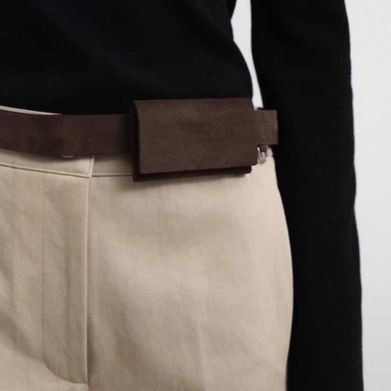 

MUKHA SUEDE BELT WITH POCKET (BROWN) BROWN