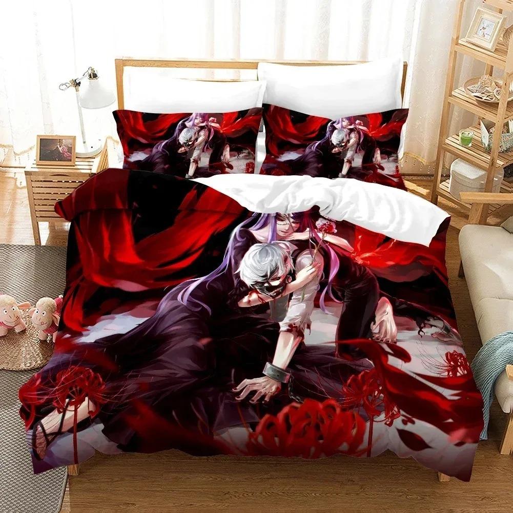 3D Printed Tokyo Ghoul Kaneki Ken Bedding Set Duvet Cover Double Twin Full Queen King Size for Adult Kids