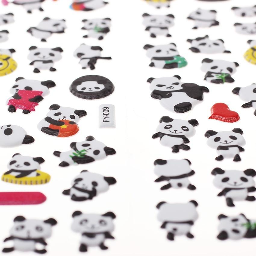 2 Sheet/lot  Fashion Decorate Diary Sticker Creative Cute Panda Sponge Stickers Mix Style