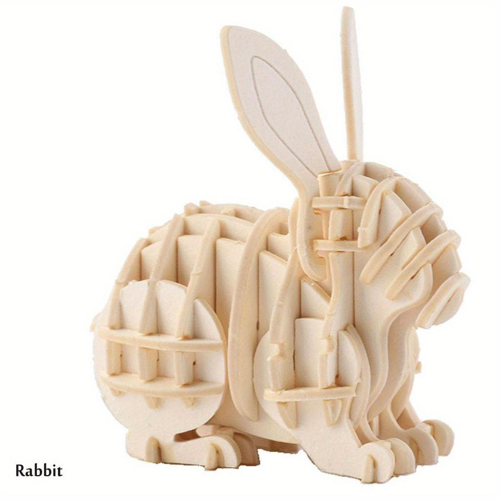 3D Animal Puzzle Model Assembly Toy Educational Ocean Biology DIY Wooden Craft Unfinished Hobby Puzzle Toy