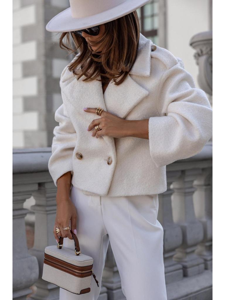 2024 Women's Winter Fashion British Suit Collar Wool Coat