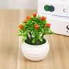 New 6 Colors Artificial Potted Plant 8*11cm Plastic Simulated Tree Ornaments Bonsai Flowers Pot