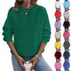 Womens Hoodie Loose Long Sleeve Pullover Round Neck Solid Color Large