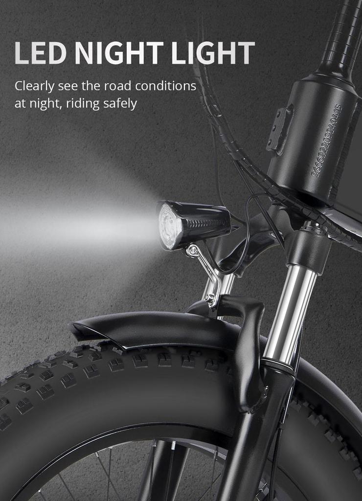 Ridstar H20 Faltbares Elektrofahrrad, 1000-W-Motor, 48-V-15-Ah-Akku, 20 x 4,0 Zoll große Fatbike-Reifen, 45 km/h Höchstgeschwindigkeit, 80 km maximale Reichweite, Shimano 7-Gang