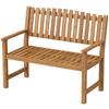 Garden Bench 2-Seater Weatherproof Wooden Bench with Slatted Design Armrests, Wooden Seating Bench Up To 320 Kg 112 X 64 X 92 Cm Natural Wood