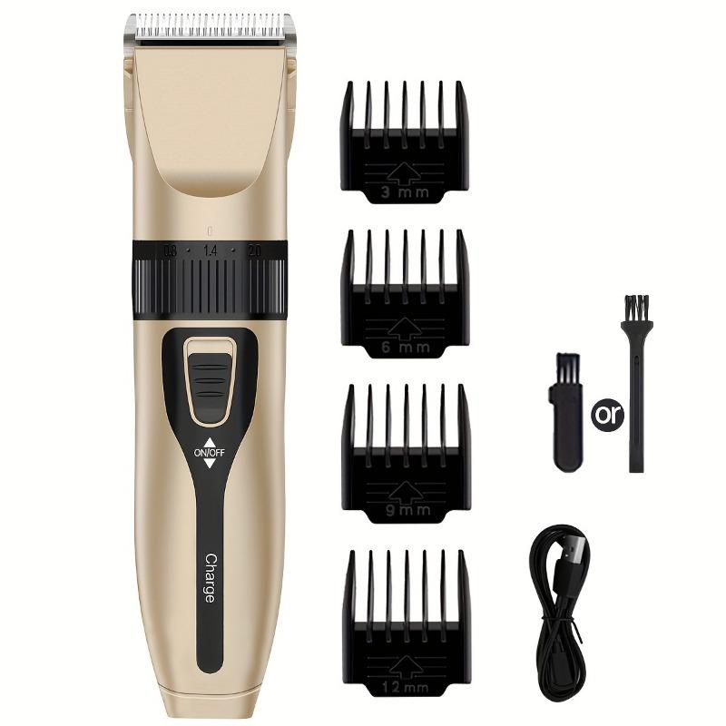 

BEPAN 1pcs Professional Pet Clipper for Dogs Cats - Cordless USB Rechargeable Hair Trimmer with Guard Combs Low Noise Grooming Kit 18.3x4.5cm золотой