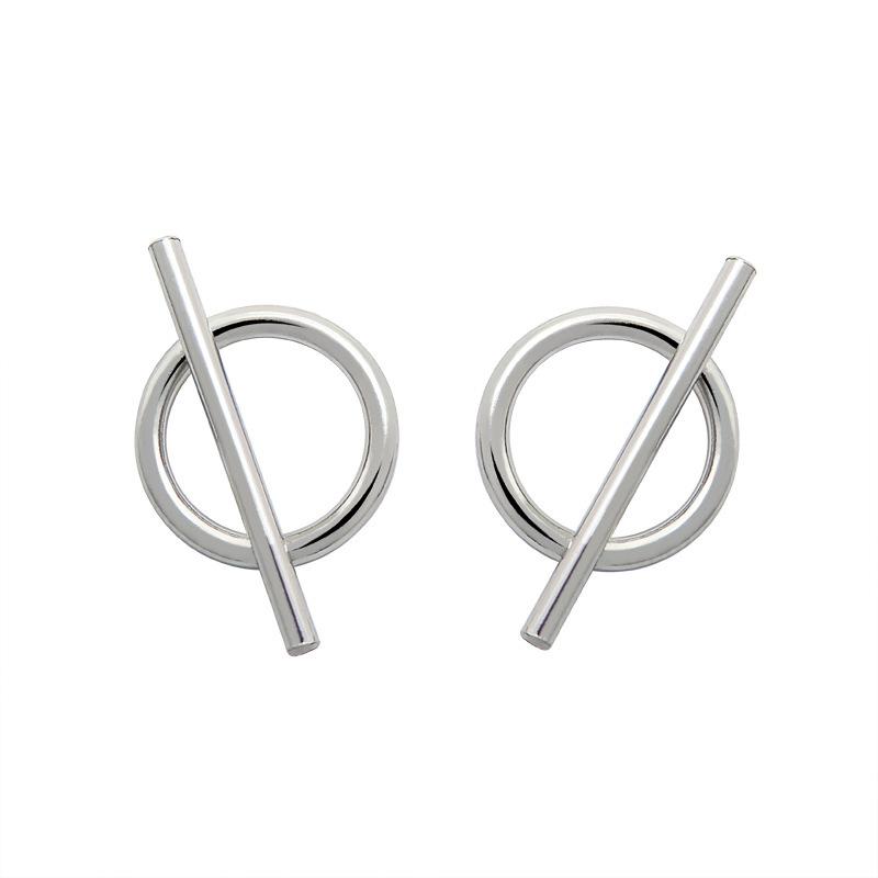 

Hollow Circle Stud Earrings Female Simple Pig Nose Temperament Round Earrings Japanese And Korean Style Jewelry 925 silver