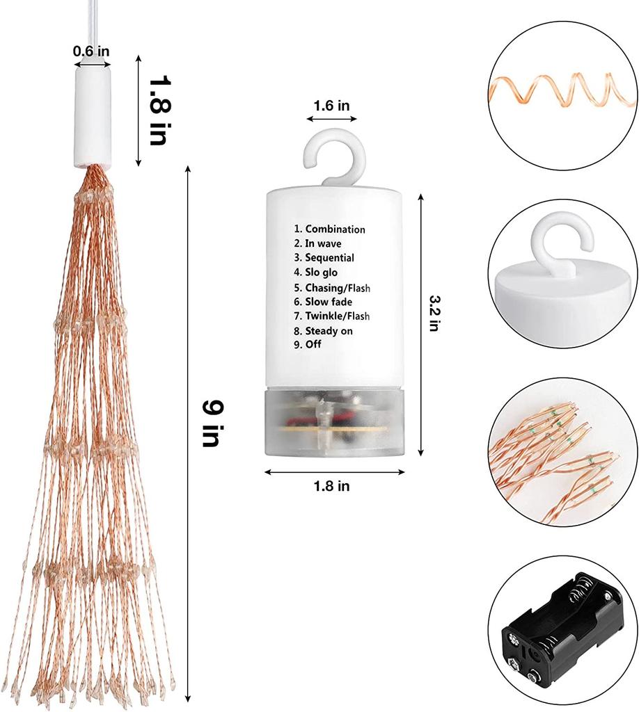 120 LED DIY 8 Modes Dimmable Lights with Remote Control, Waterproof Decorative Hanging  for Christmas, Home, Patio, Indoor Outdoor Decoration