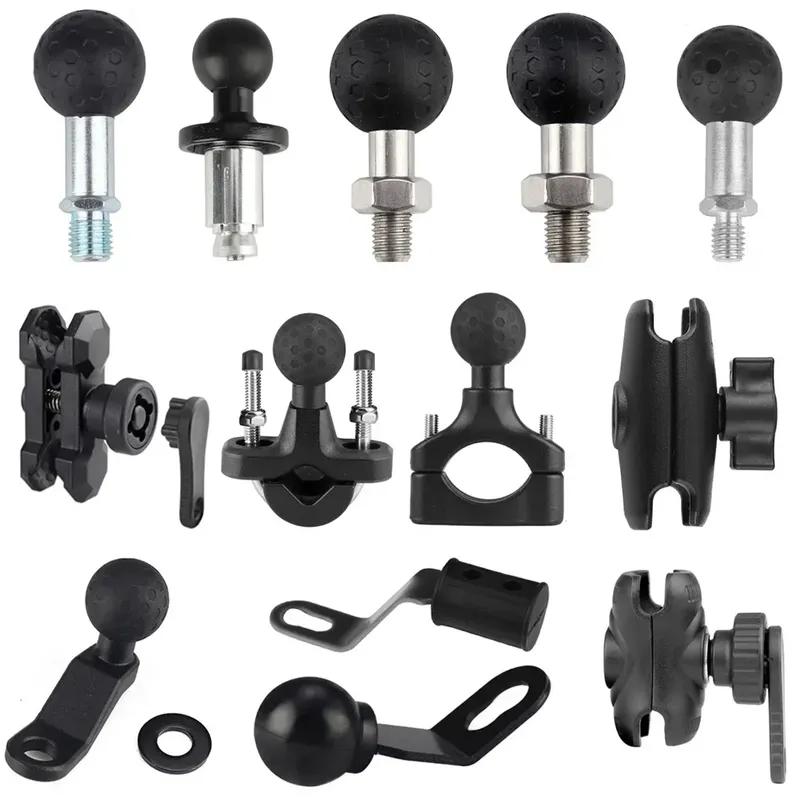 For Motorcycle Handlebar Bracket Universal 25mm Ball Head Base M8 M10 Threaded Adapter Fit Mirror Mount Phone Holder GPS