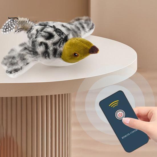 Realistic Chirping Bird Cat Toy Flapping Rechargeable Chasing Interactive Play Plush Flying for Indoor Cats Active Exercise Hunting Instincts