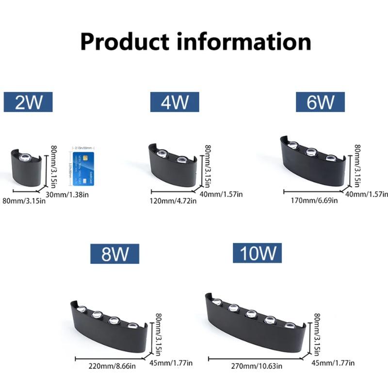 LED Wall Lamp IP66 Waterproof Indoor Outdoor Lighting Modern Simple Wall Light for Living Room Hallway Bedroom Garden Home Decor