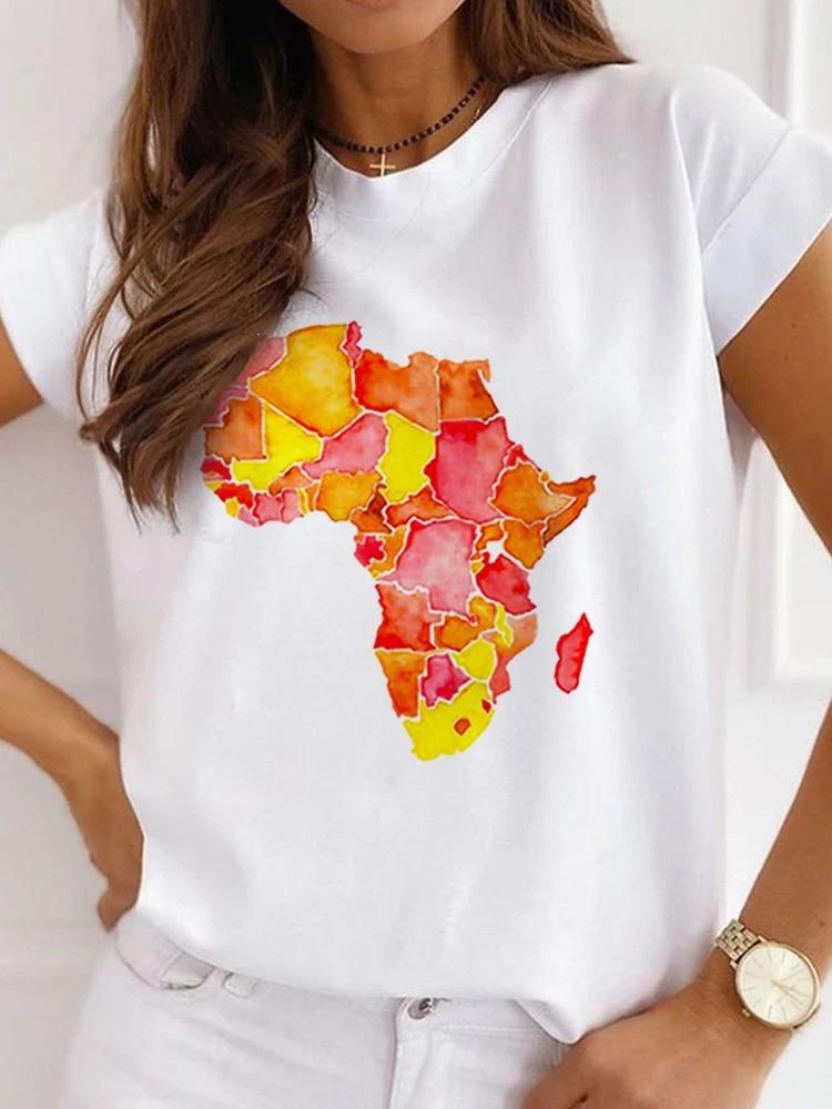 New African Funny Streetwear Fashion Girls TShirts Harajuku White Clothing Short Sleeve Summer Tees Casual FeUnisex ONeck Tops