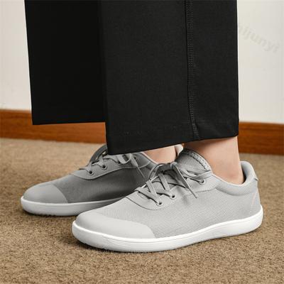 Mode 2025 Neue Barfuß-Wanderschuhe für Herren mit breiter Zehenbox Sportlicher Modetrend Bequeme Leichte Weichsohlige Schnür-Freizeitsneaker