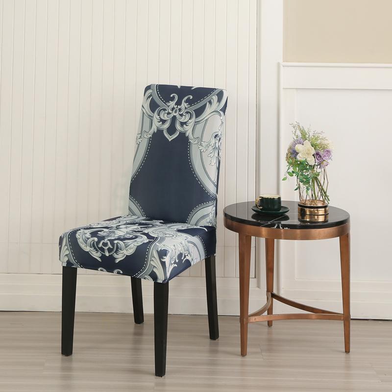 Printed Stretch Chair Cover For Dining Room Office Banquet Kitchen El Chair Protector Elastic Removable Anti-Dirty Seat Cover