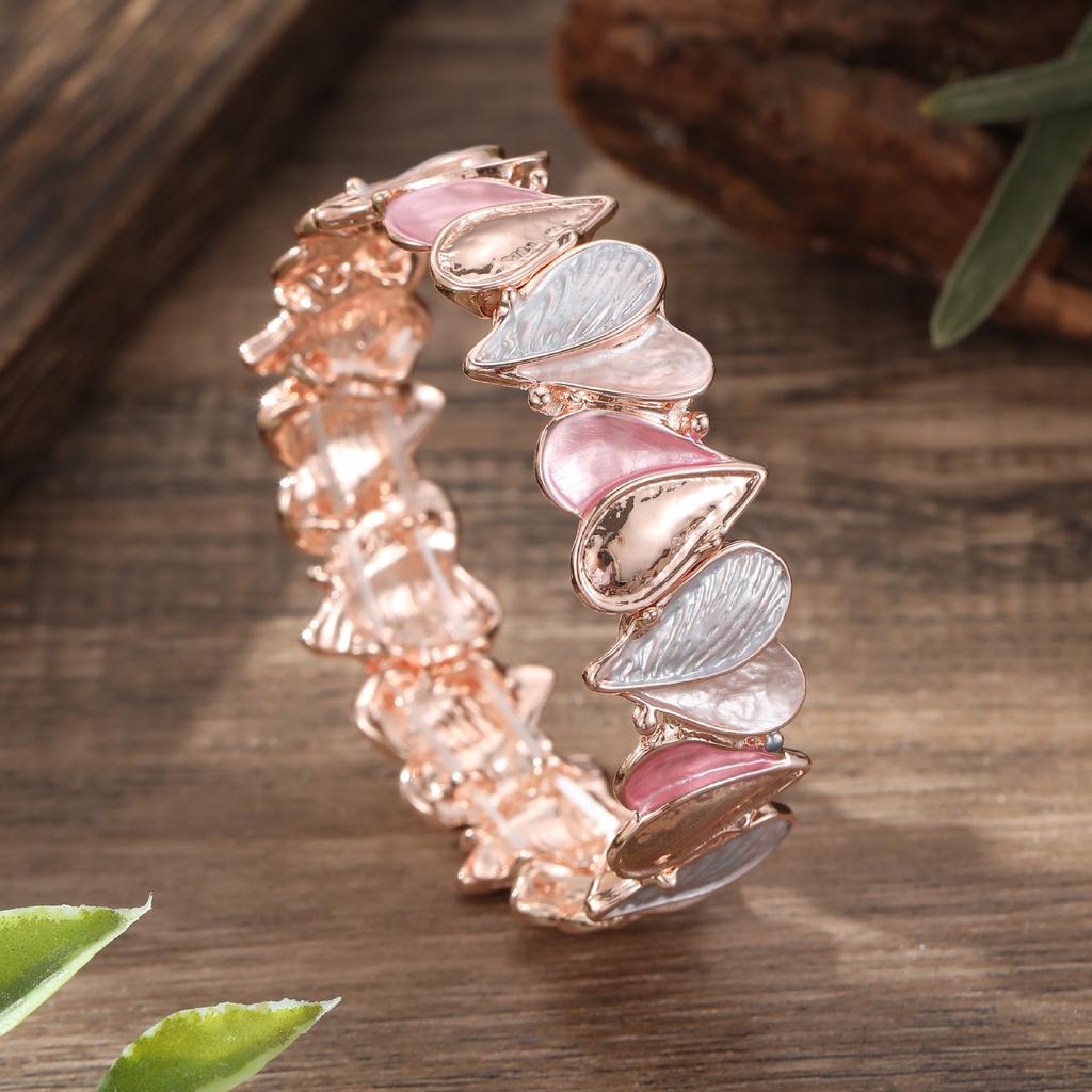 New color oil love elastic bracelet, women's versatile geometric line heart elastic bracelet