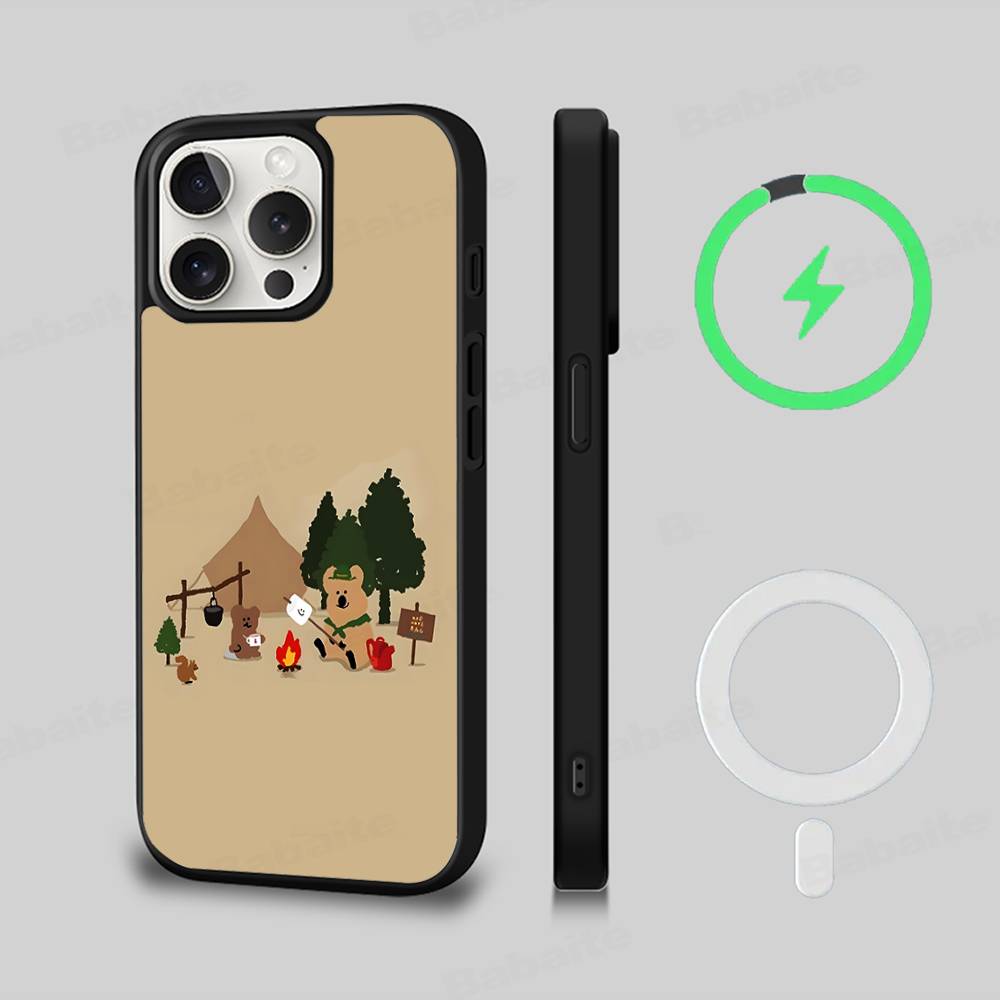 Cute Bear Quokkas Magsafe Phone Case For IPhone 16 15 14 13 12 11 17 Pro Max Plus Magnetic Wireless Cover