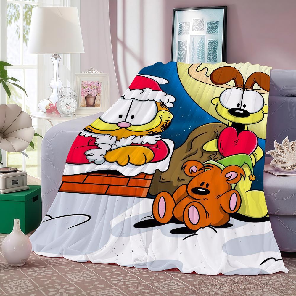 Cartoon cute G GarfieldS Blanket For Sofa Office Bed Plane Travel Sleep Read Relax Camping Soft And Warm