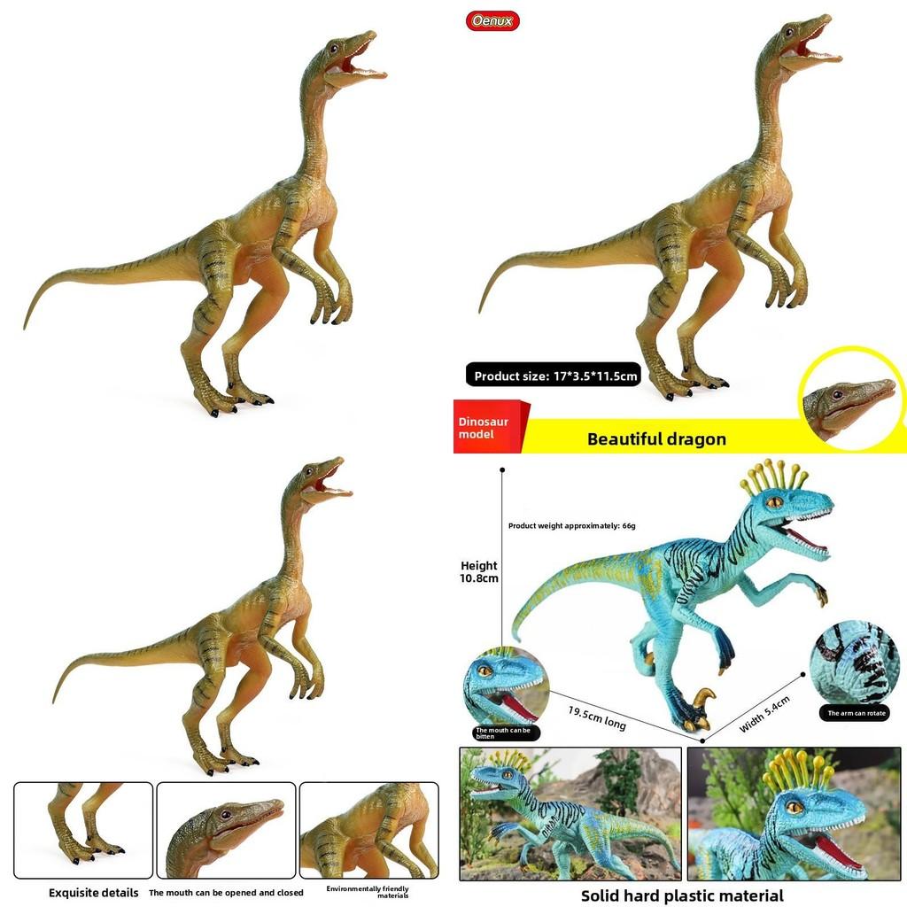 Modello Statico di Dinosauro Compsognathus ed Eoraptor Lunensis con Mascella Mobile per Bambini e Collezionisti