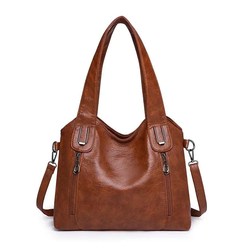 Solid Color Fashi Women Handbags Soft Leather Tote Bag Casual Big Crossbody Bags for Women New Shoulder Messenger bags Bolsa