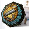 Harmonica Musical Symbols Pattern Umbrella, Portable and Foldable Design, 8 Ribs, a Casual Accessory for Halloween, Christmas, and Birthday Gifts.
