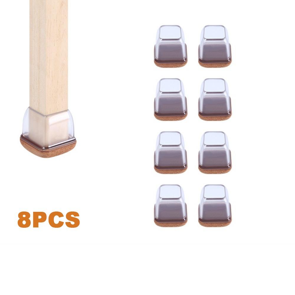 

8PCS Thickened Leg Pad Upgraded Felt Floor Anti-Scratch Cover Table Protection L 28-35mm прозорий