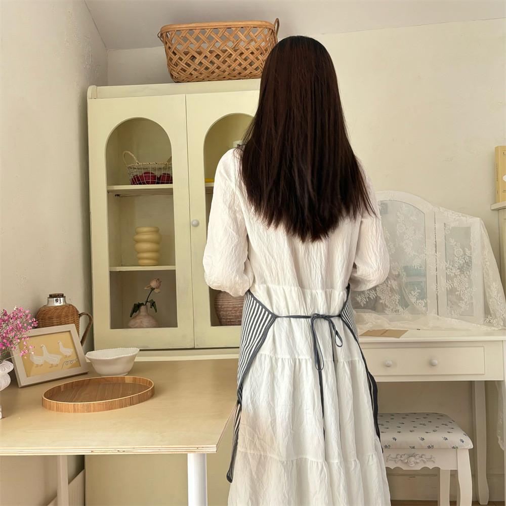 Cotton Towel Apron With Striped Pattern For Caf Cooking And Art Studio Use