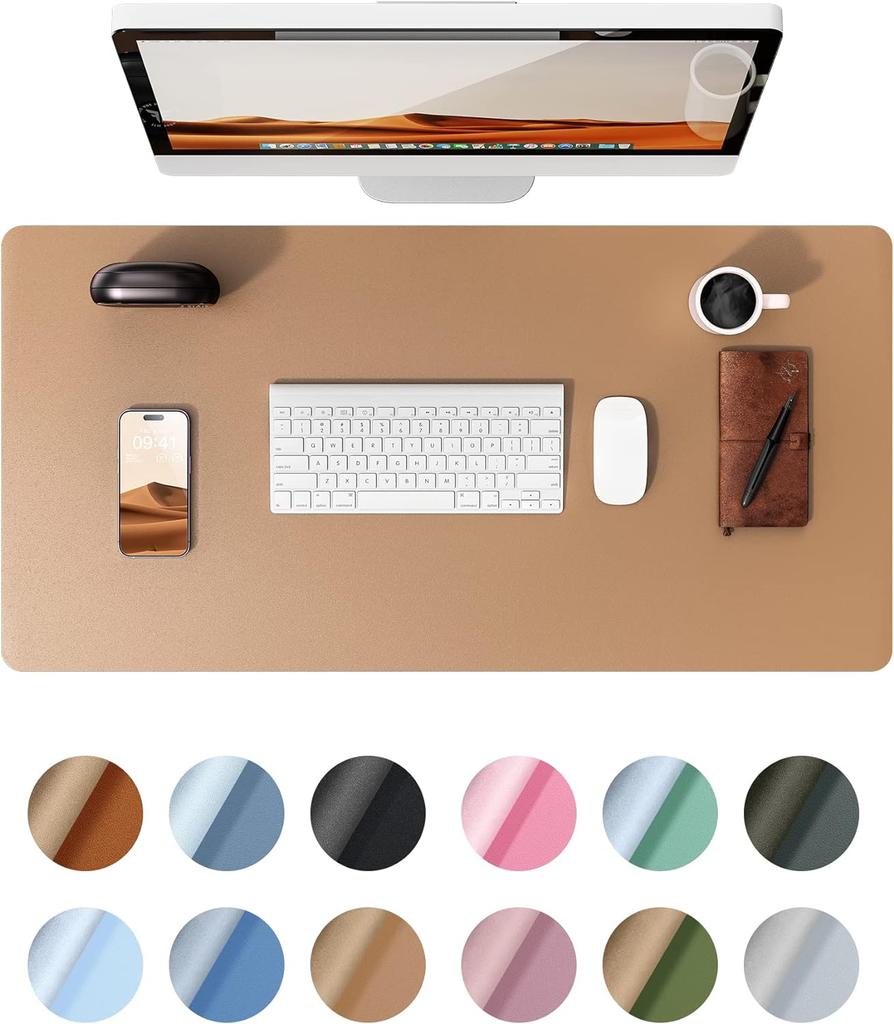 Leather Desk Mat | Computer Mat for Desk| Large Mouse Pad and Keyboard Mat | Desk Protector for
