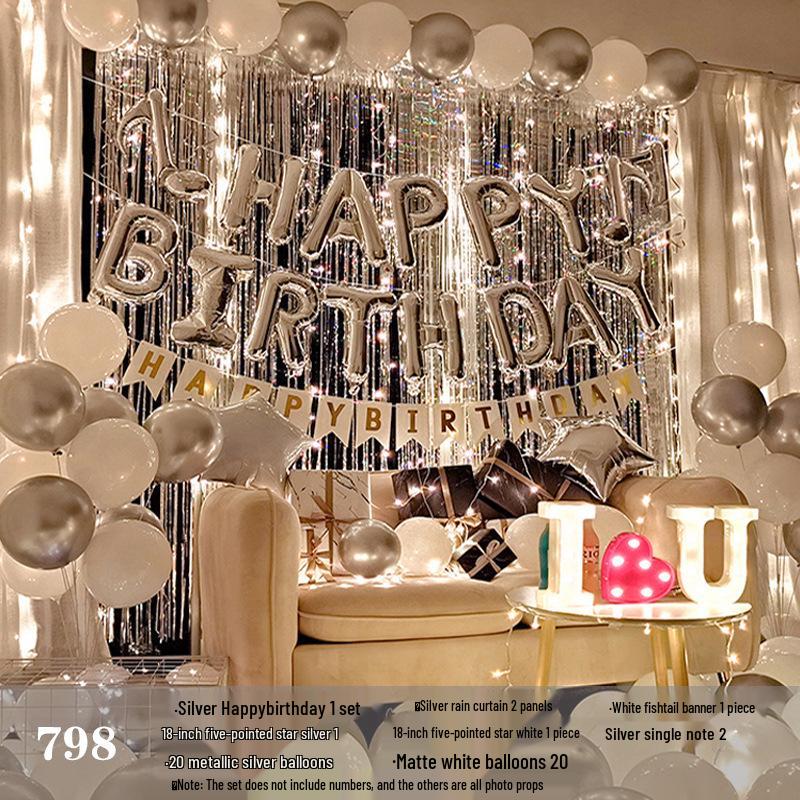 Romantic Birthday Balloon Set: High-End Decorations for Boyfriend or Girlfriend