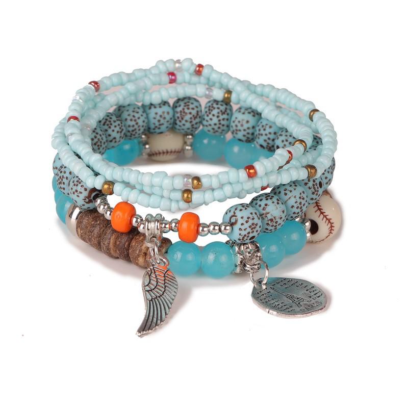 Bohemian Ethnic Multi-Layered Colorful Beaded Bracelet Set for Women