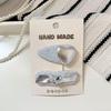 Korean Silver Hairpin: Gentle, Stylish Art BB Clip for Girls - High-Grade Leather Children's Bangs Clip