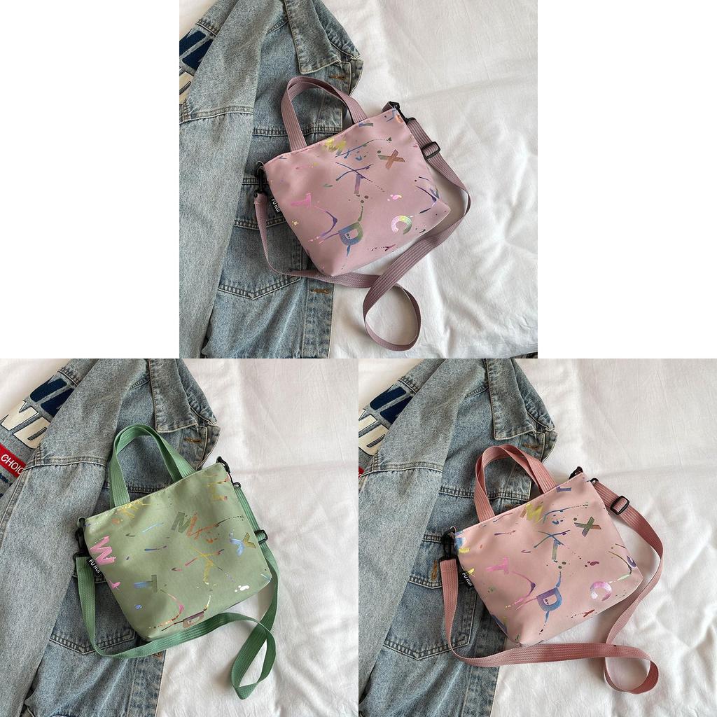 Street Style Nylon Tote Bag With Letter Print For Daily Use