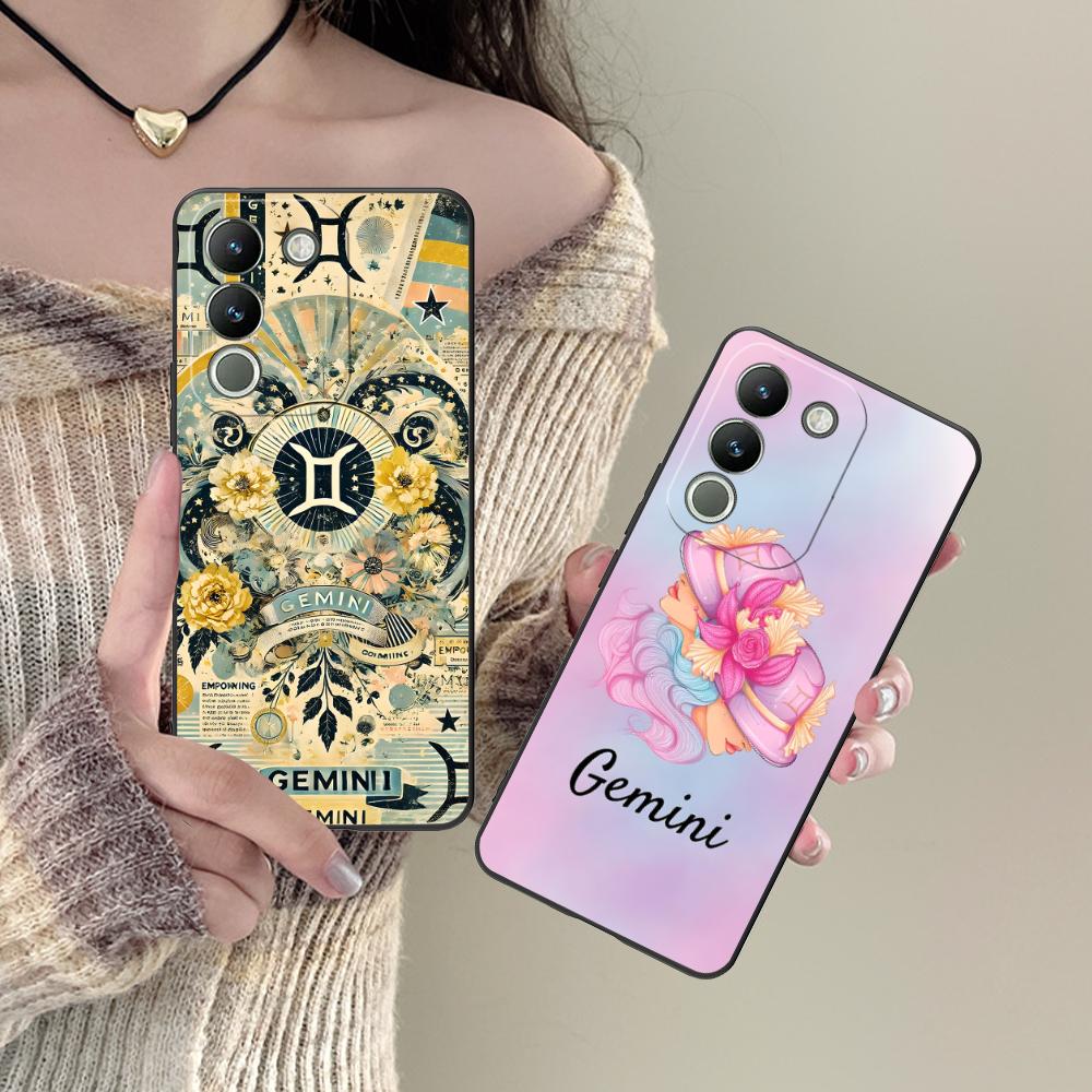 Zodiac Sign Gemini Mobile Phone Case for VIVO V60 V50 V40 V30 V29 V27 V25 V23 Pro Lite 5G Colorful Printing Cover Cover Pretty