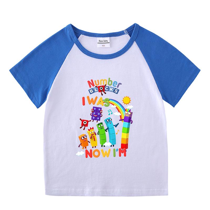 Kids' Color Block Summer Two-Piece Set: Short Sleeve T-Shirt & Shorts for Boys and Girls