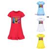 Kpop Demonenjager Meisje Korte Mouw Nachtkleding met Ruche Zoom voor Kinderkamer Comfort
