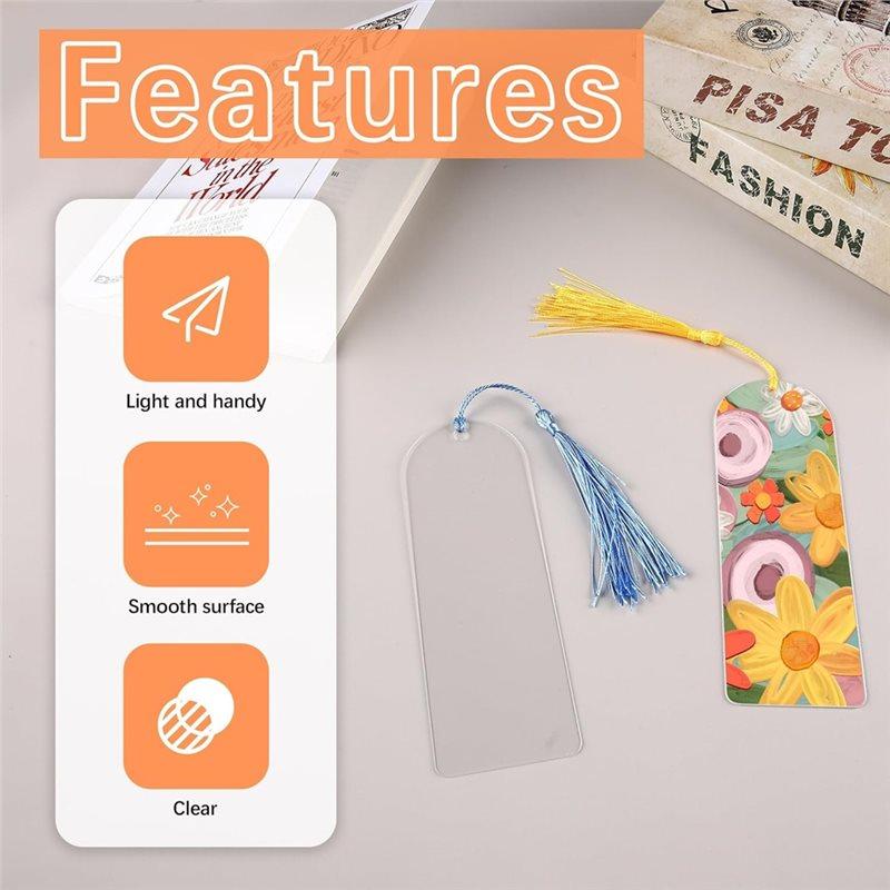 Good-Transparent Semicircle Bookmark Blank 6" X 2" Clear Acrylic Bookmarks Blanks 30 Pcs For DIY For Crafts Projects Markers