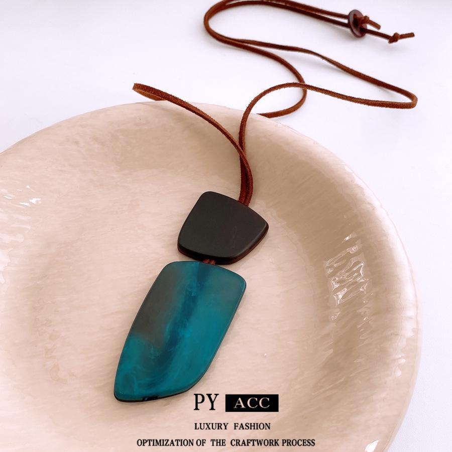 Trendy Ethnic Ox Horn Pendant Necklace - Versatile Sweater Chain for Women’s Fashion