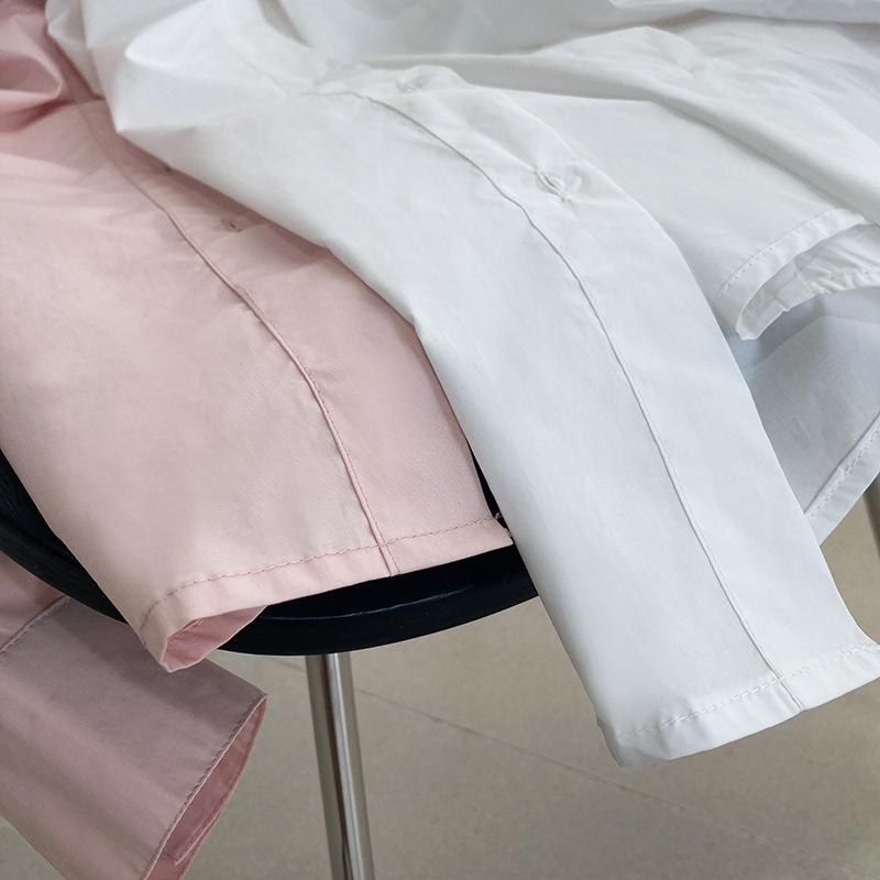 Großes, einfarbiges, langärmliges Hemd für Damen, schlichtes, lockeres Freizeithemd