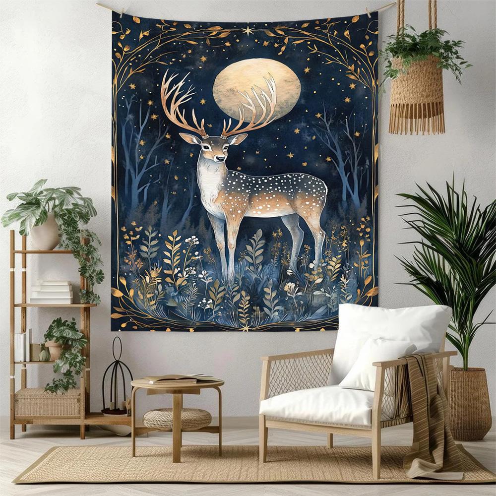Deer Wall Decor Tapestry Art For Pet Memorial Birthdaywedding Party Backdrop Family Gift