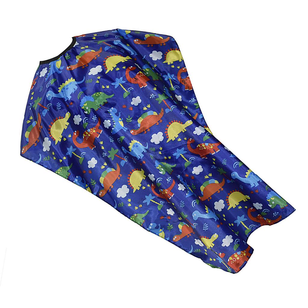 Kids Haircut Cape Cute Pattern Waterproof Adjustable Kids Salon Hair Cutting Cape with Brush for