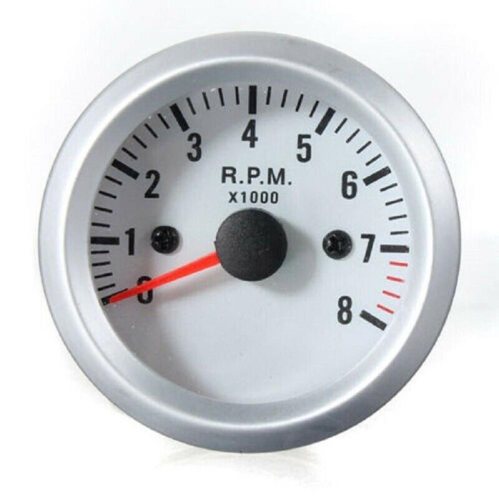 2" 52mm Car Engine Rev Counter 12V Tachometer Pointer Gauge Meter 0-8000RPM