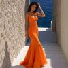European and American women's clothing summer hollow hip dress skirt sleeveless pleated big pendulum fishtail beach vacation long dress