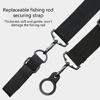 Fishing Rod Carrying Strap Shoulder Harness Fishing Rod Support Strap With 2 Silicone Grip And 2 Rod Fastening Band