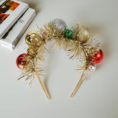 Festive Gold Disco Ball Wire Headband for Kids - Colorful Holiday Dress-up Accessory