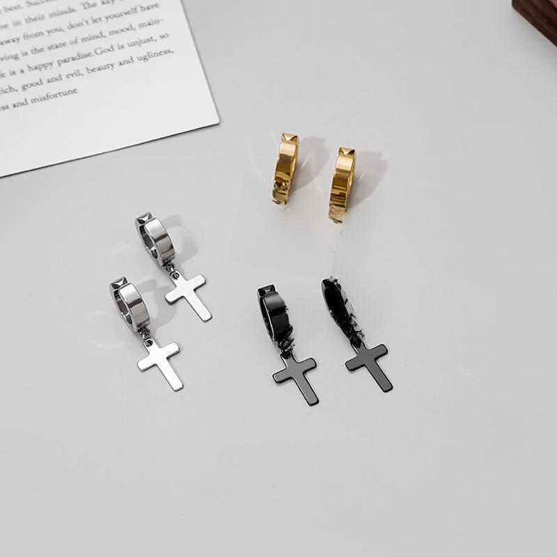 Unisex Punk Rock Stainless Steel Ear Clip Earrings - Trendy, Non-Pierced Design