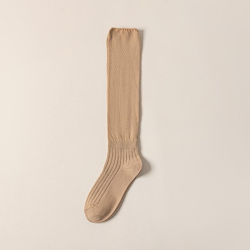 Lady Spring and Autumn Elderly Yuezi Loose Mouth Long Tube Pile Pile Cotton Socks